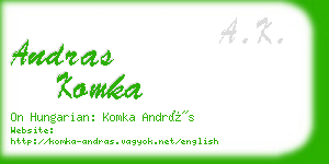 andras komka business card